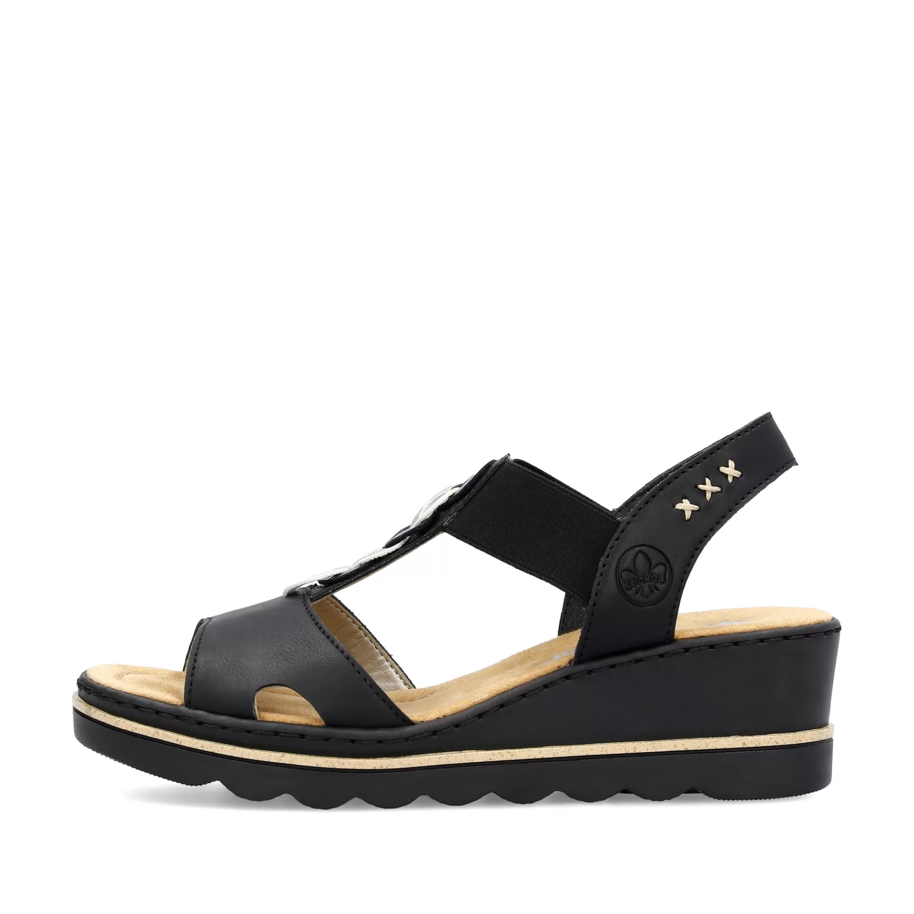 New Damskie Sandaly Na Koturnie W Kolorze Kruczoczarnym Damski Buty Z Obcasami