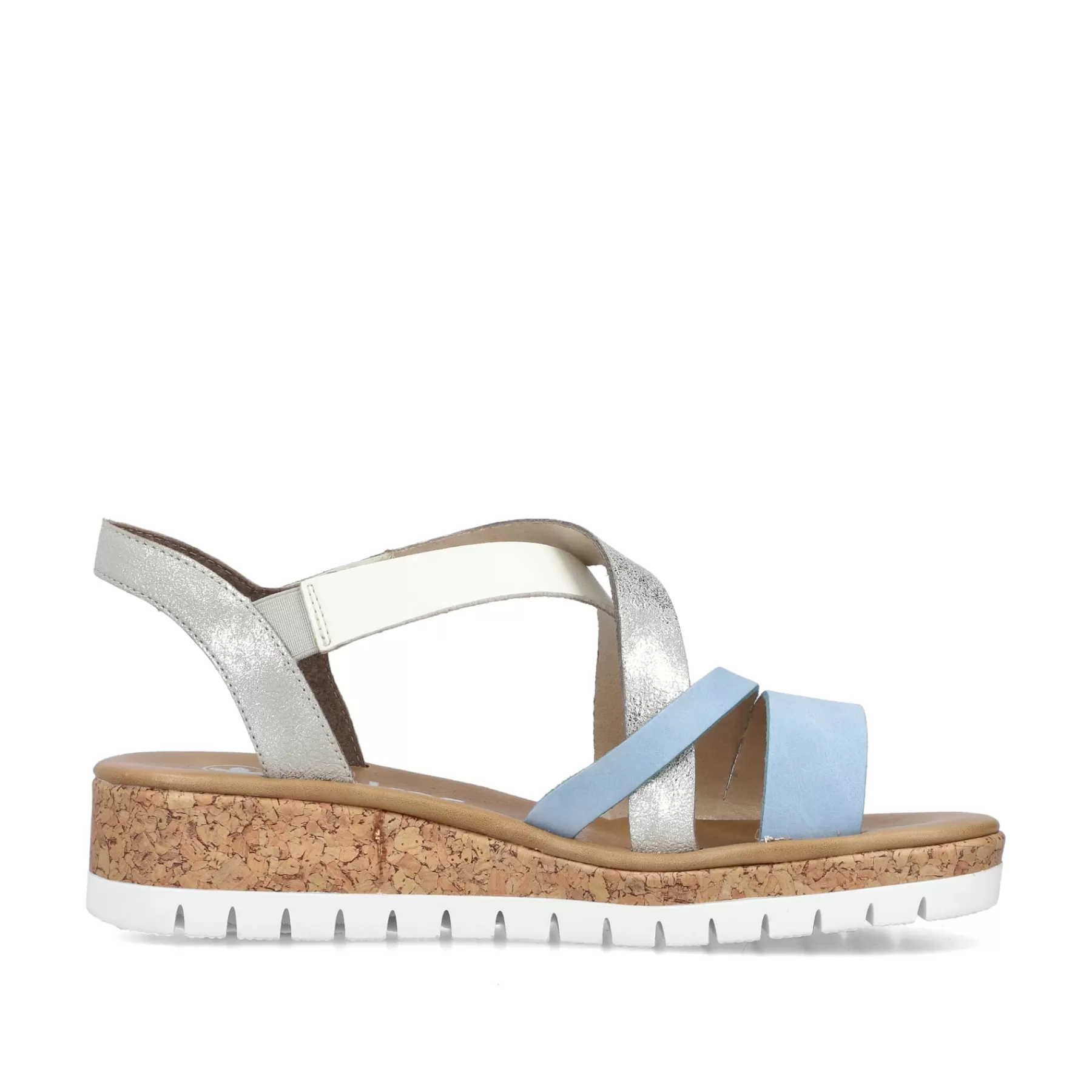 Clearance Damskie Sandaly Na Koturnie W Kolorze Pastelowego Blekitu Damski Buty Z Obcasami