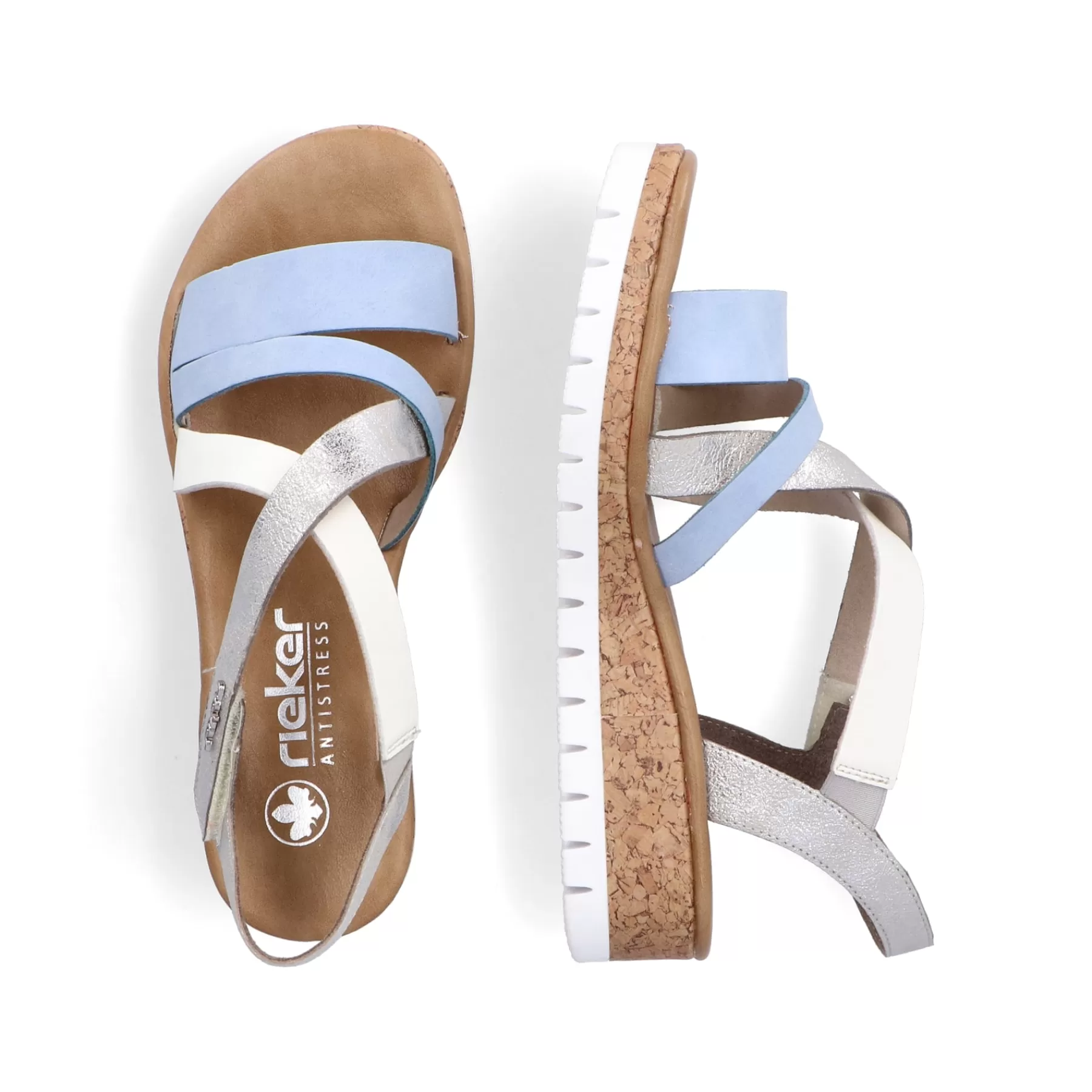 Clearance Damskie Sandaly Na Koturnie W Kolorze Pastelowego Blekitu Damski Buty Z Obcasami