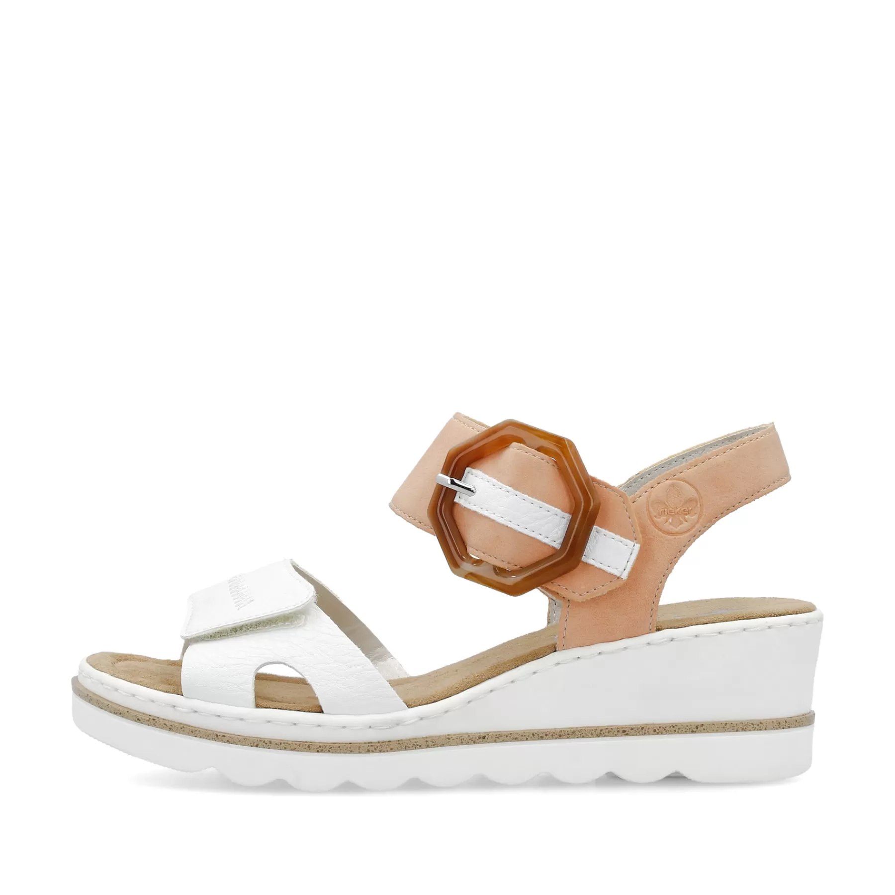 Best Sale Damskie Sandaly Na Koturnie W Kolorze Snieznobialej Brzoskwini Meskie Buty Na Lato