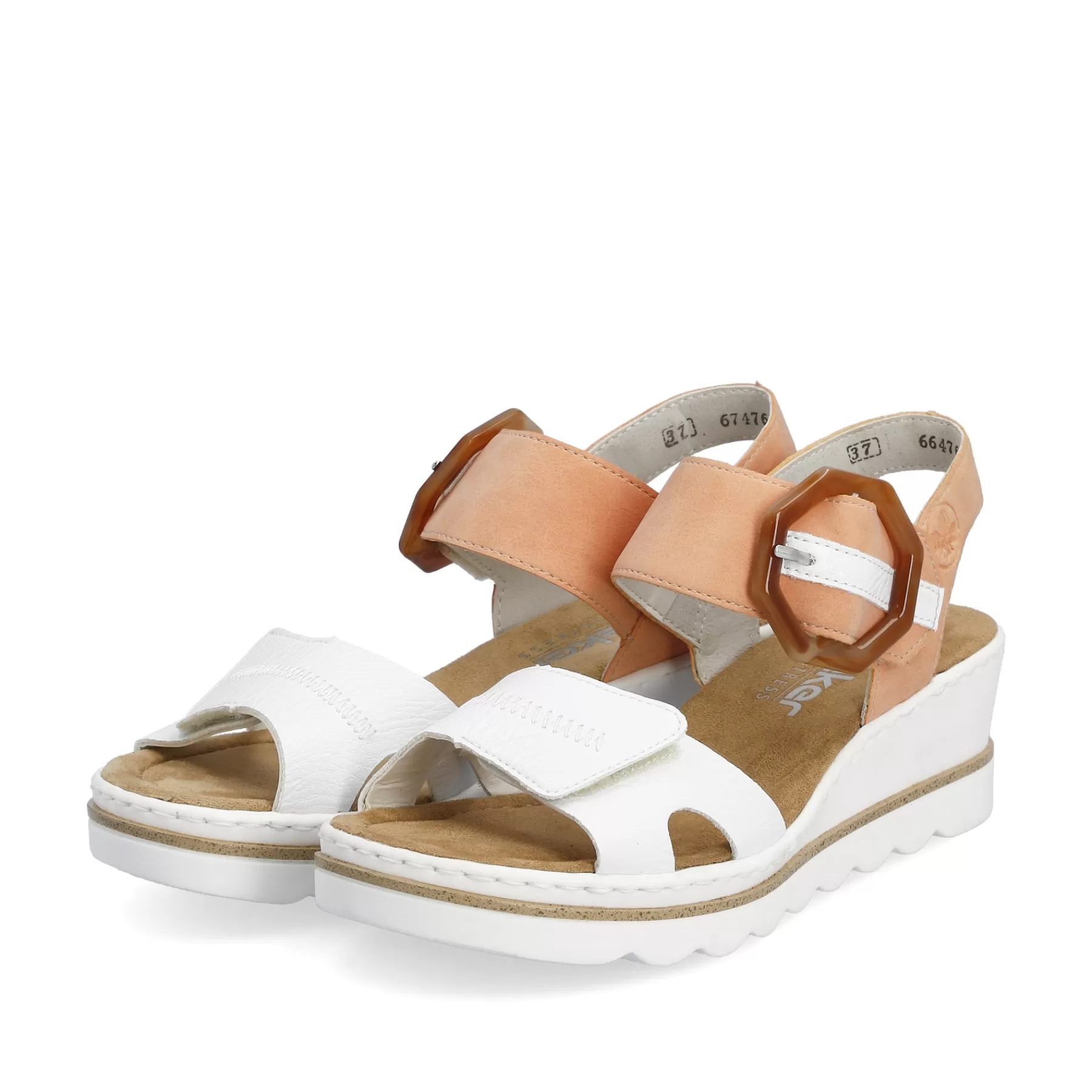 Best Sale Damskie Sandaly Na Koturnie W Kolorze Snieznobialej Brzoskwini Meskie Buty Na Lato
