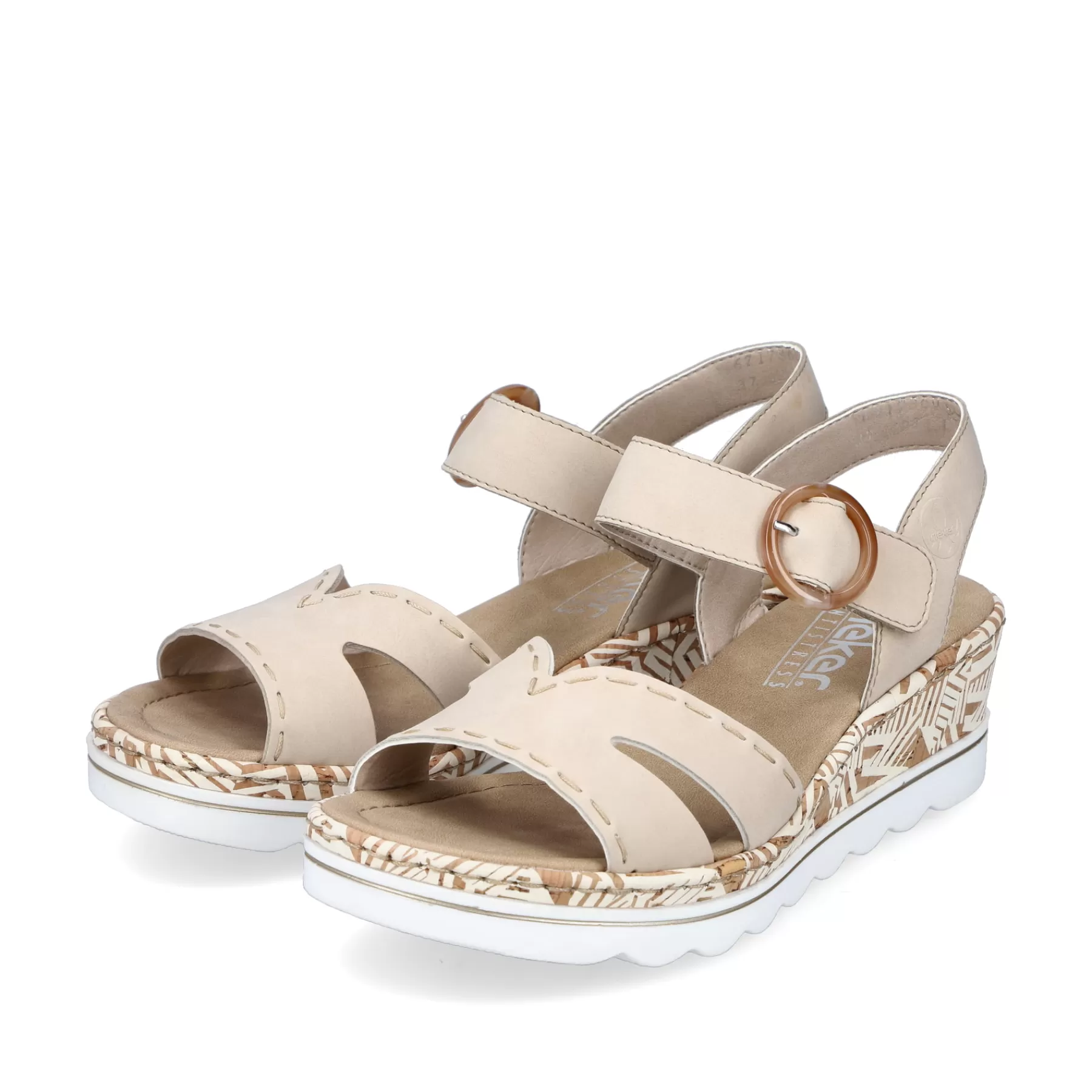 Shop Damskie Sandaly Na Koturnie W Kolorze Szampanskim Damski Buty Z Obcasami