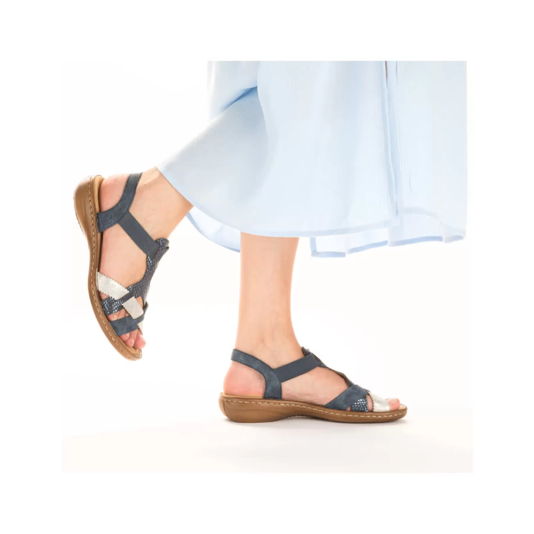Shop Damskie Sandaly Z Paskami W Kolorze Blekitu Pacyfiku Damski Sandaly I Sandaly