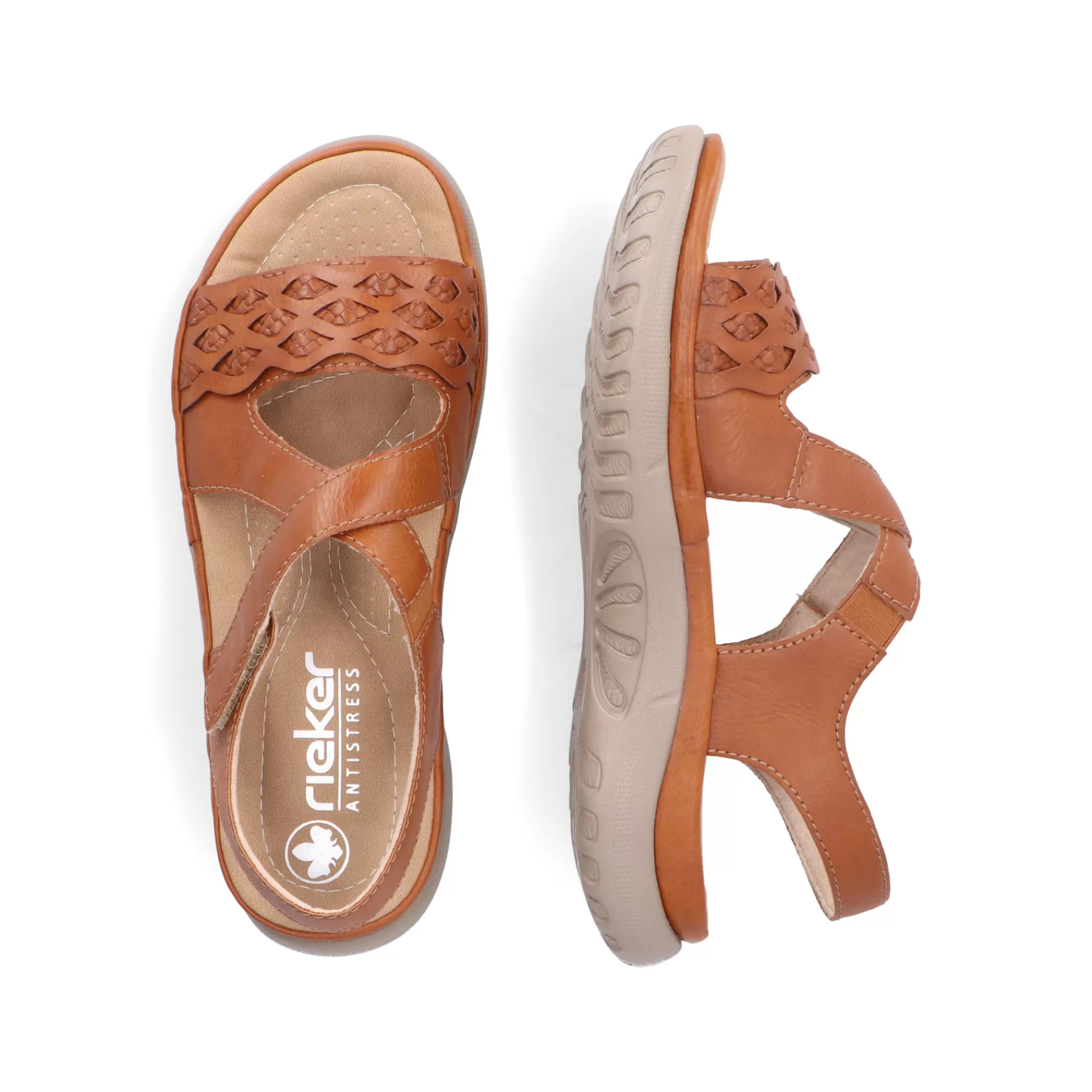 Outlet Damskie Sandaly Z Paskami W Kolorze Orzechowego Brazu Damski Sandaly I Sandaly