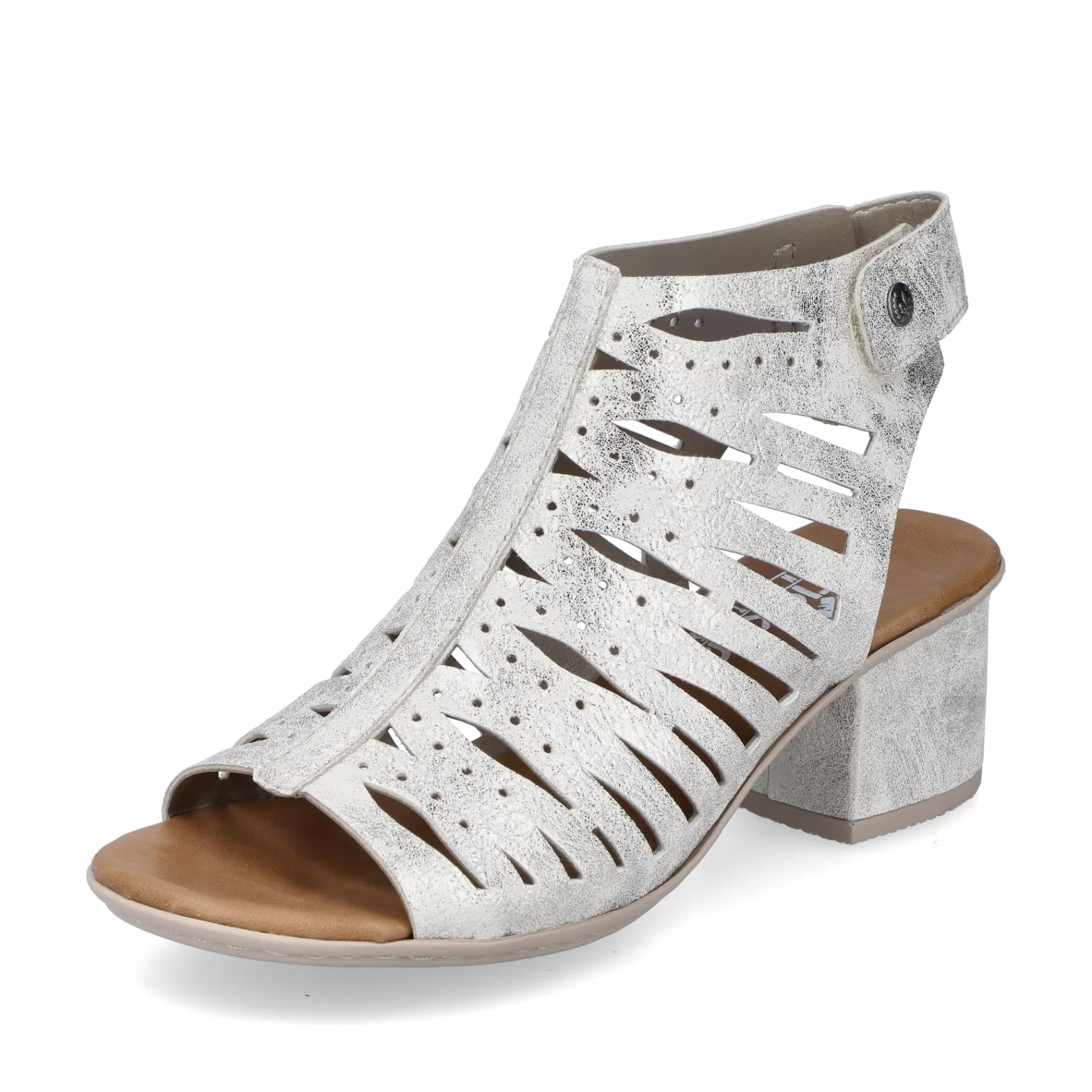 Hot Damskie Sandaly Z Paskiem W Kolorze Srebrnym, Metalicznym Damski Buty Z Obcasami