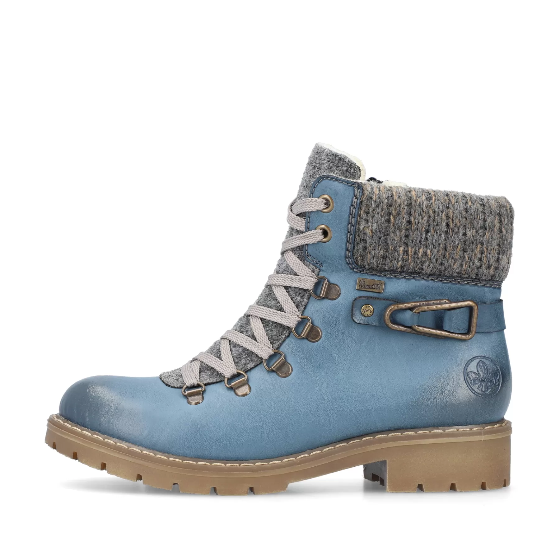 Best Sale Damskie Sznurowane Buty W Kolorze Lupkowo-Niebieskim Damski Botki I Botki