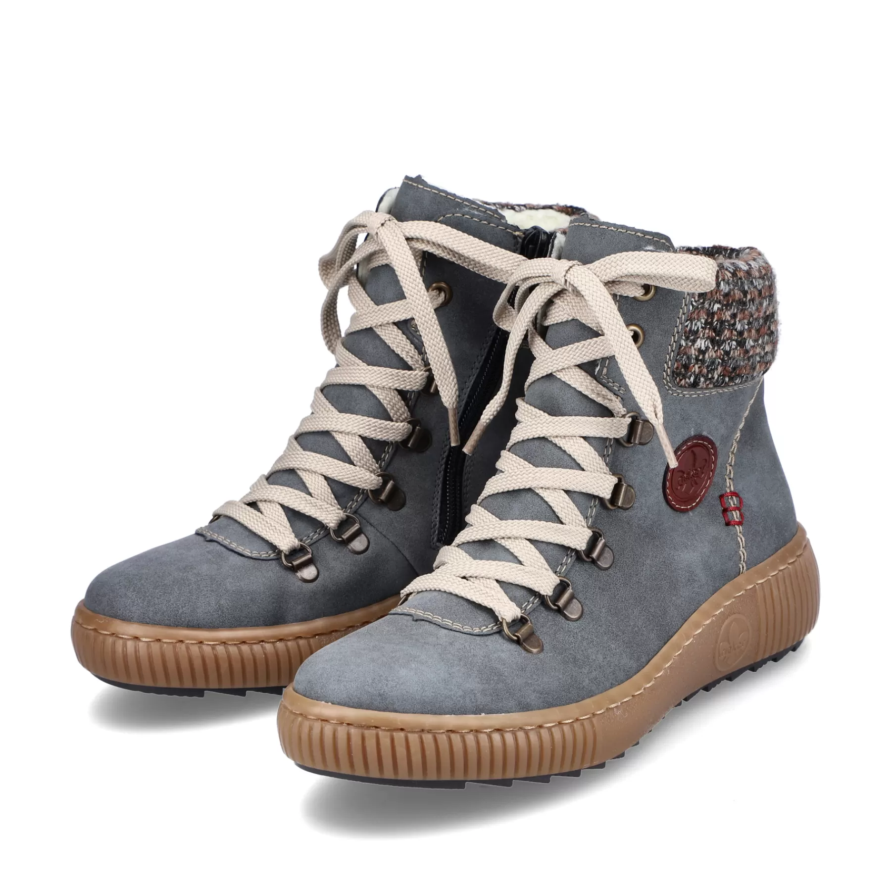 New Damskie Sznurowane Buty W Kolorze Niebiesko-Szarym Damski Botki I Botki