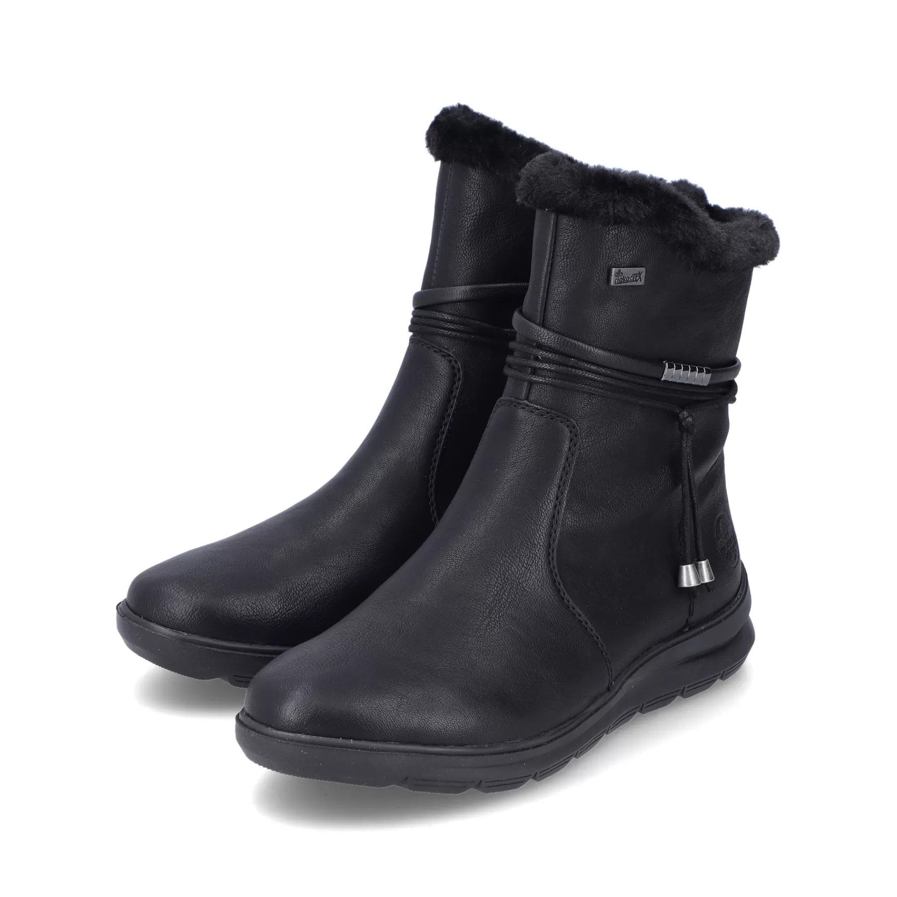Fashion Krotkie Botki Damskie W Kolorze Kruczoczarnym Damski Botki I Botki