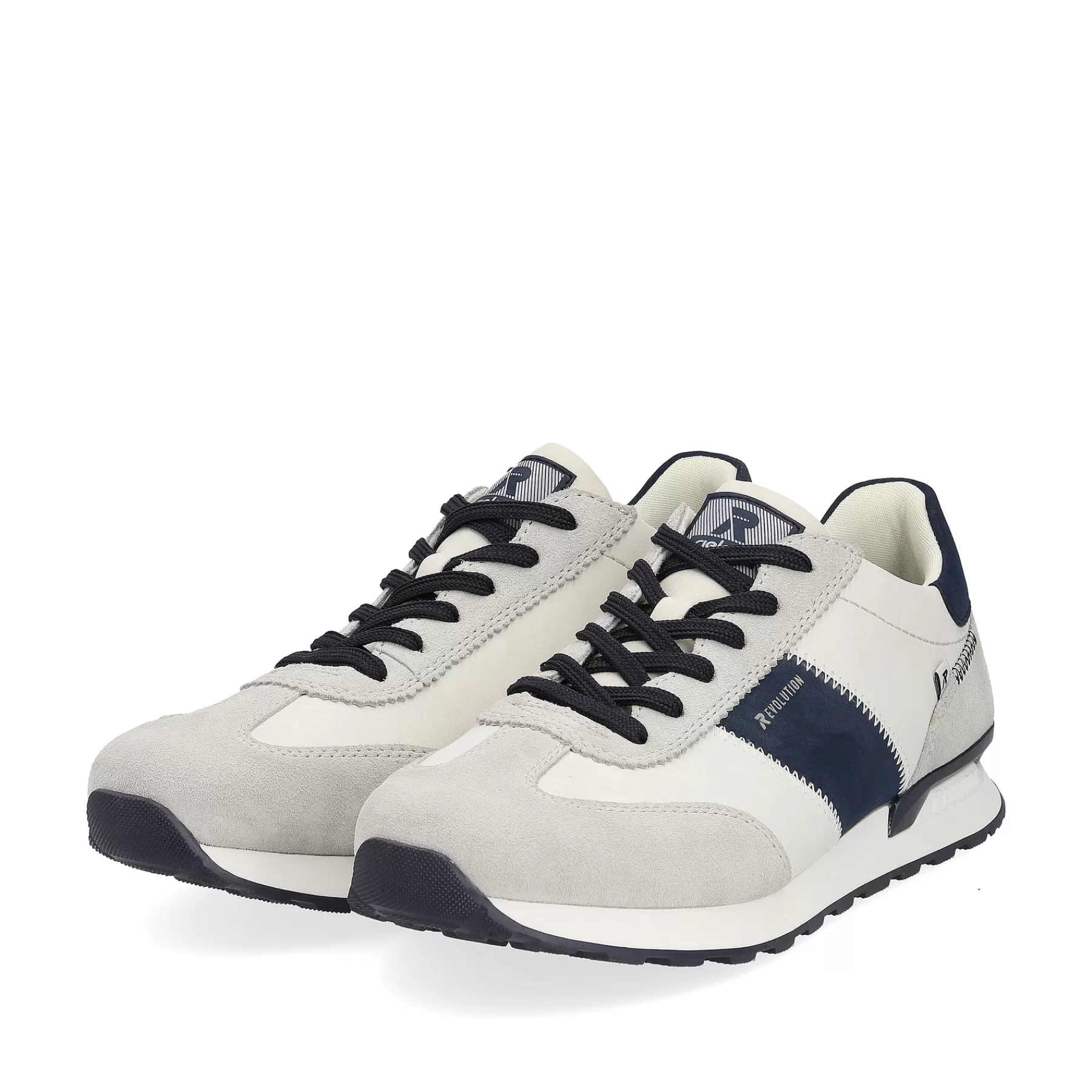 Fashion Meskie Tenisowki Low Stone-Szary, Kremowo-Bialy Meskie Trampki