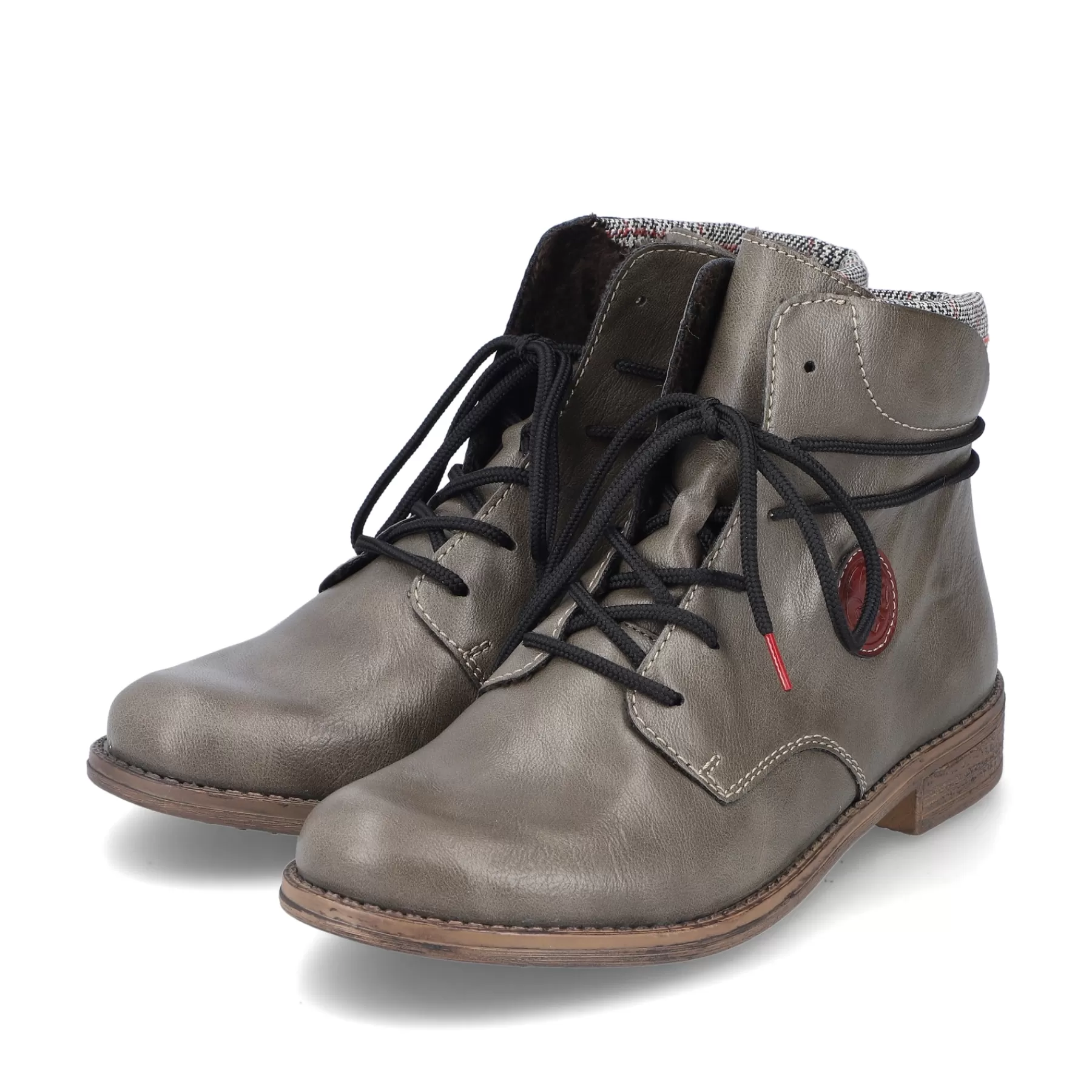 Shop Sznurowane Buty Damskie W Kolorze Szaro-Zielonym Damski Botki I Botki